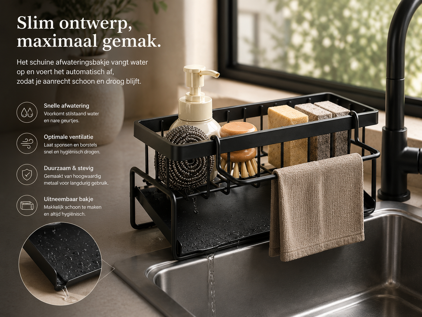 Evoria® SinkFlow™ | Gootsteen Organizer