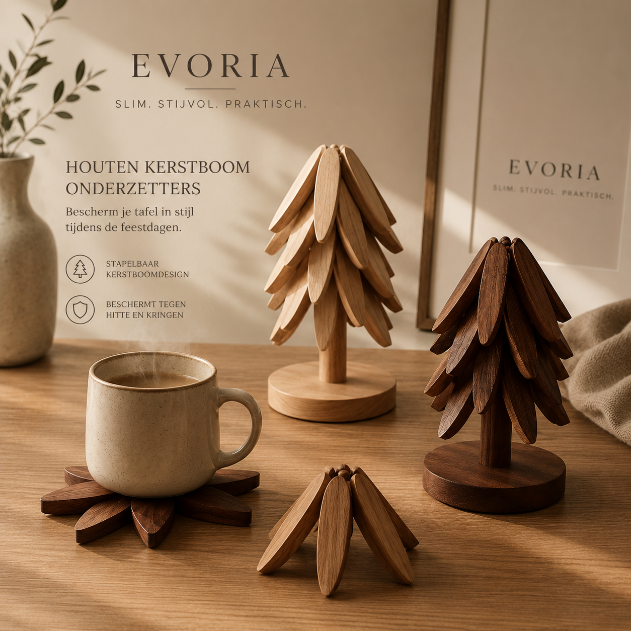 Evoria® TreeNest™ | Houten Onderzetter Set