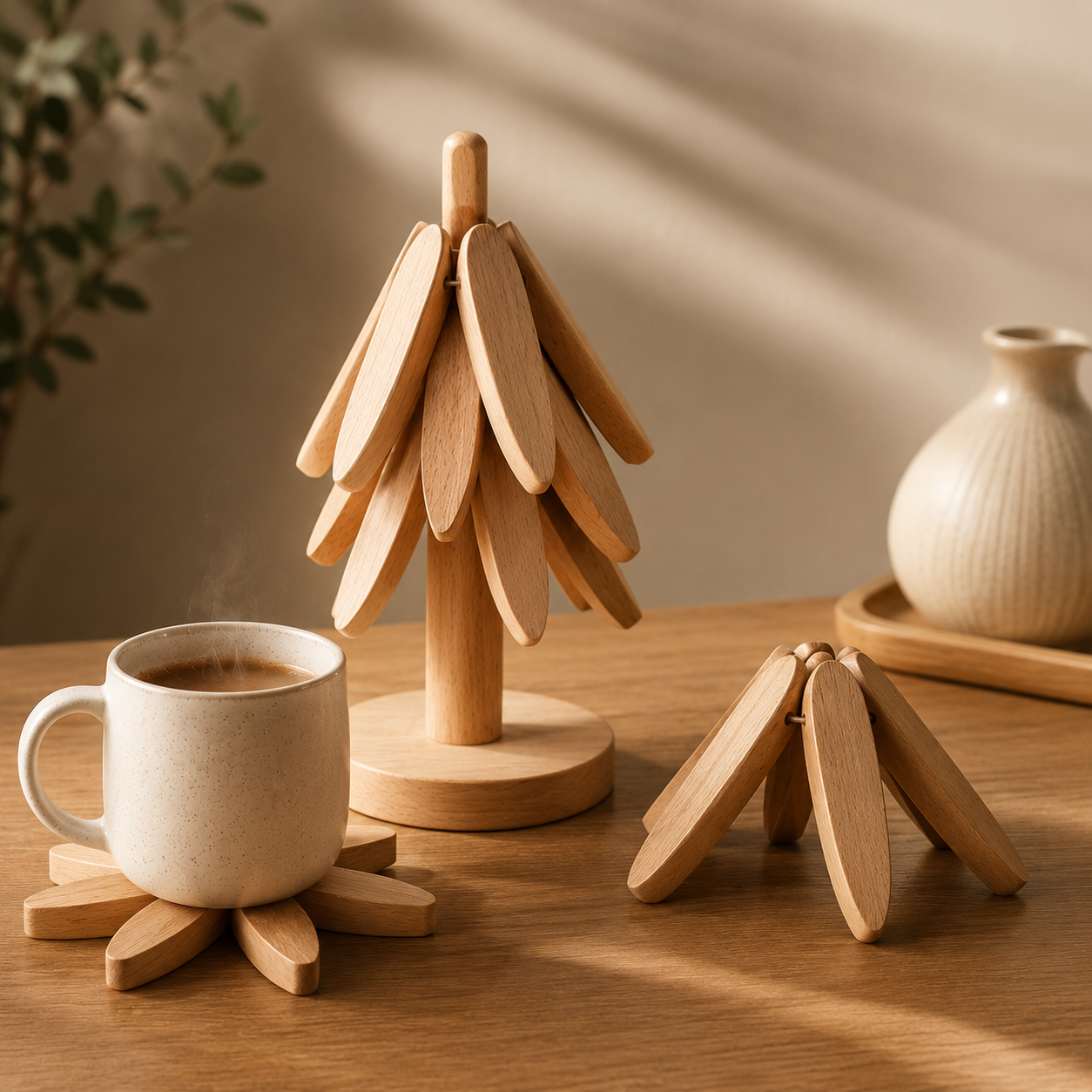 Evoria® TreeNest™ | Houten Onderzetter Set